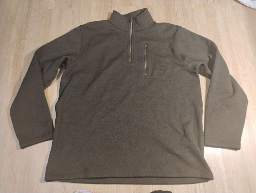 Outdoor Life Pullover Mens L Green Quarter Zip Long Sleeve